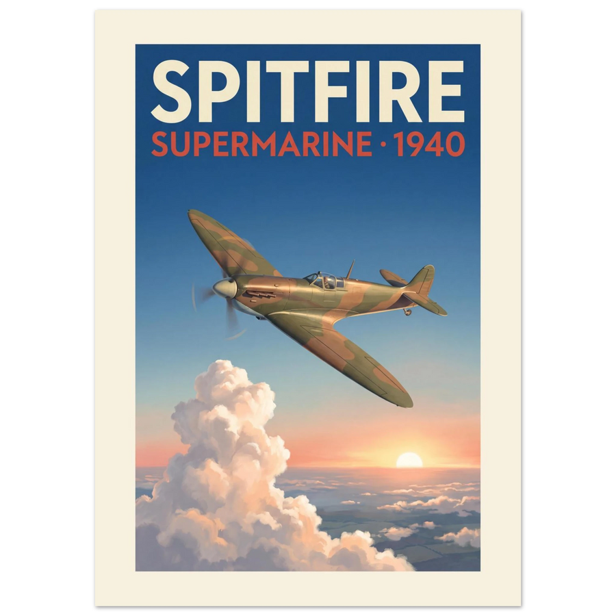 Spitfire — Supermarine 1940 vintage aviation poster
