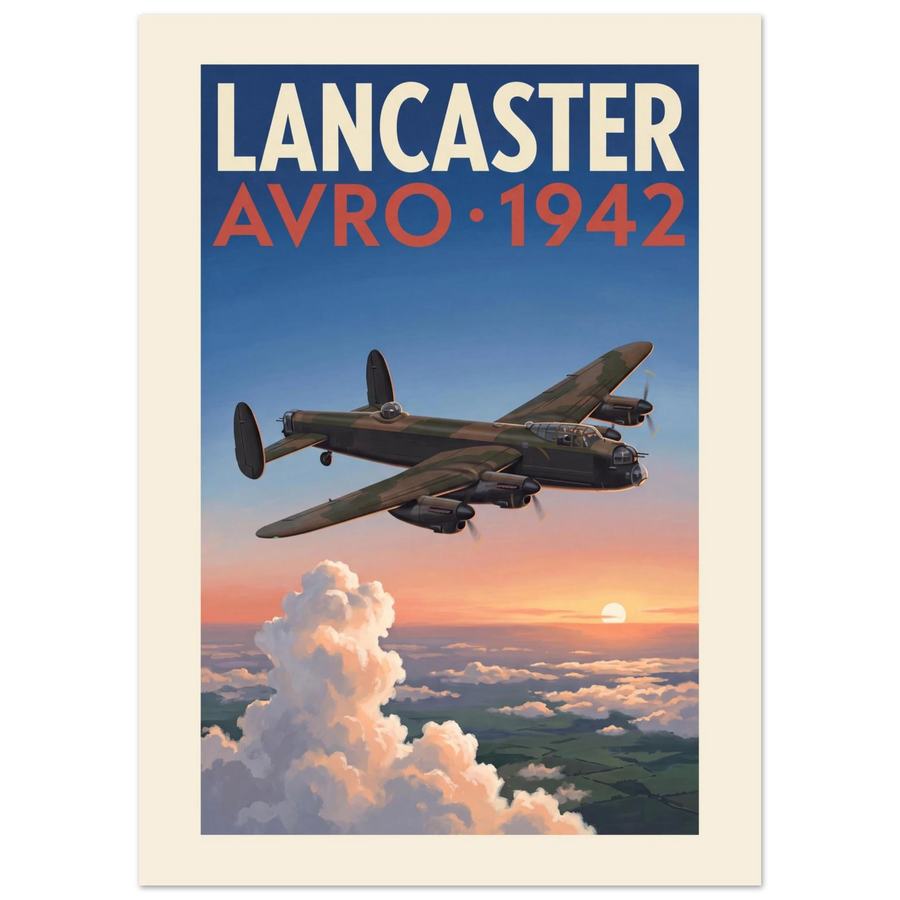Lancaster — Avro 1942 vintage aviation poster