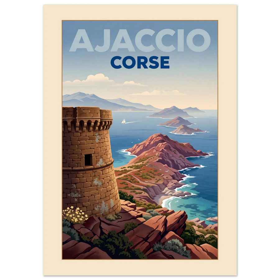 Ajaccio - Corsica vintage travel poster