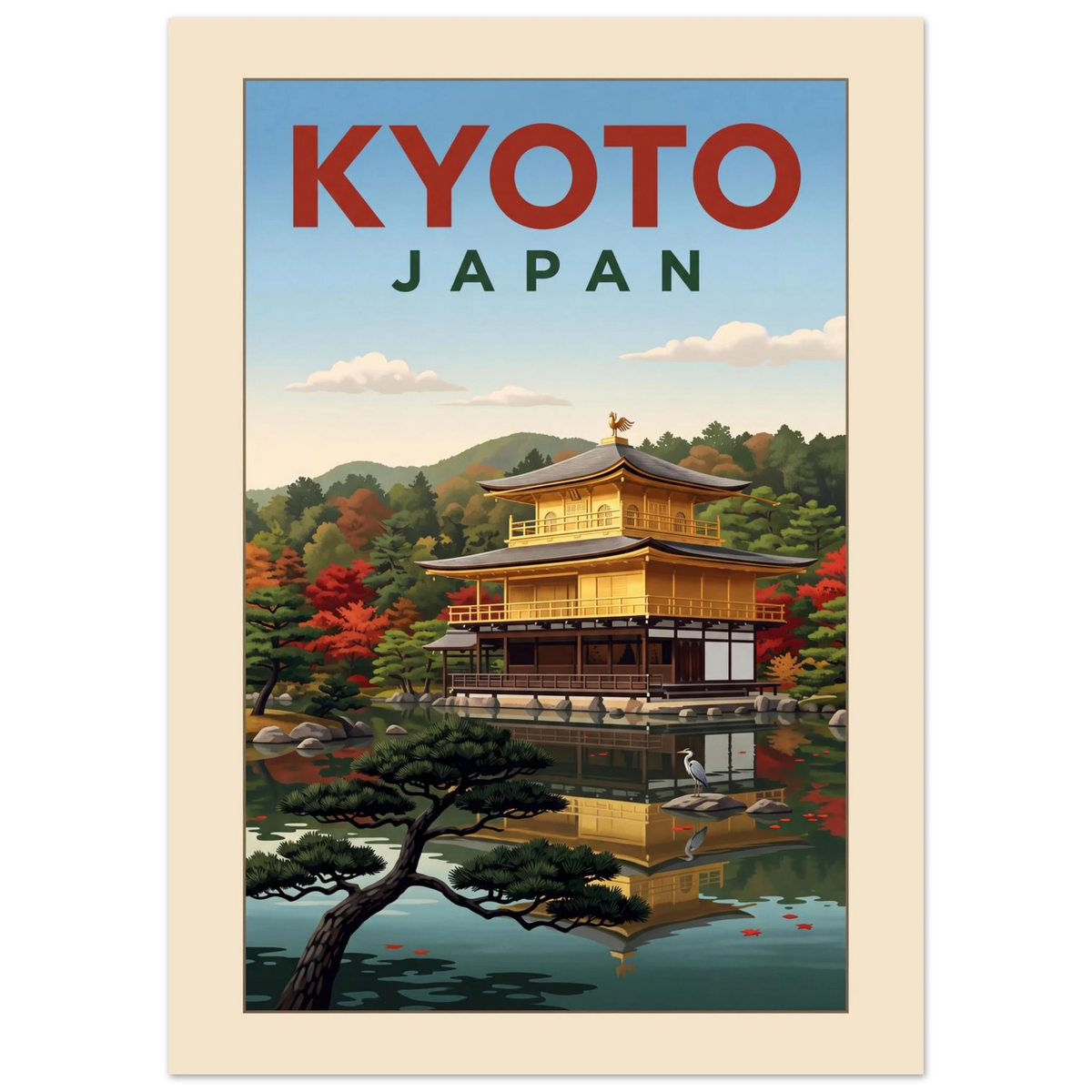 Kyoto - Japan vintage travel poster
