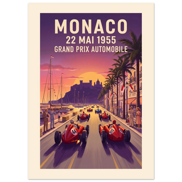 Monaco 1955 vintage racing poster