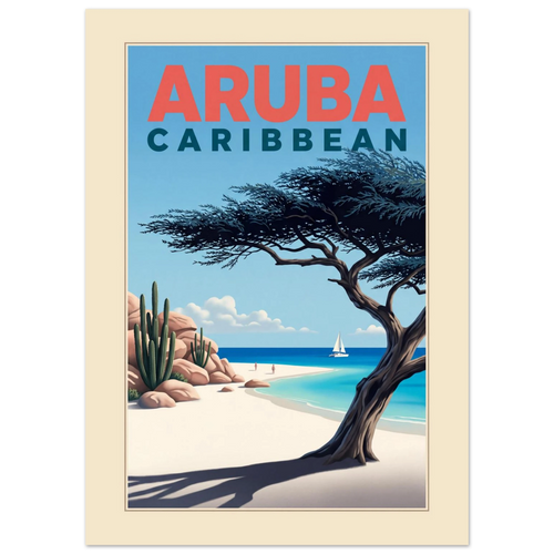 Aruba - Caribbean vintage travel poster