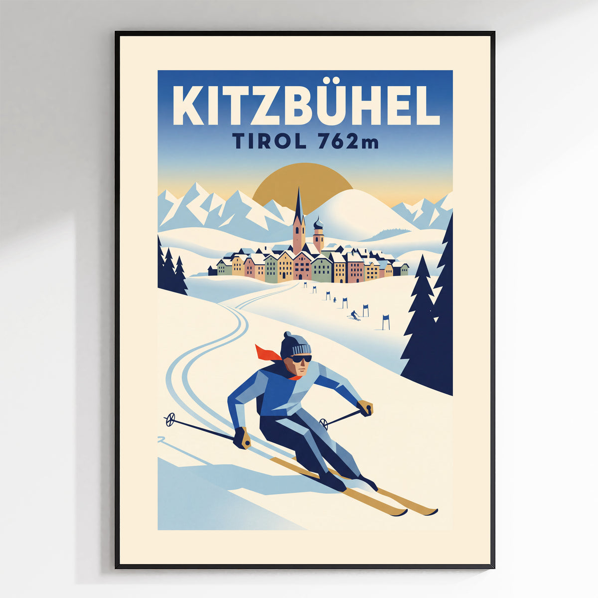 Kitzbühel - Art Deco Ski Poster