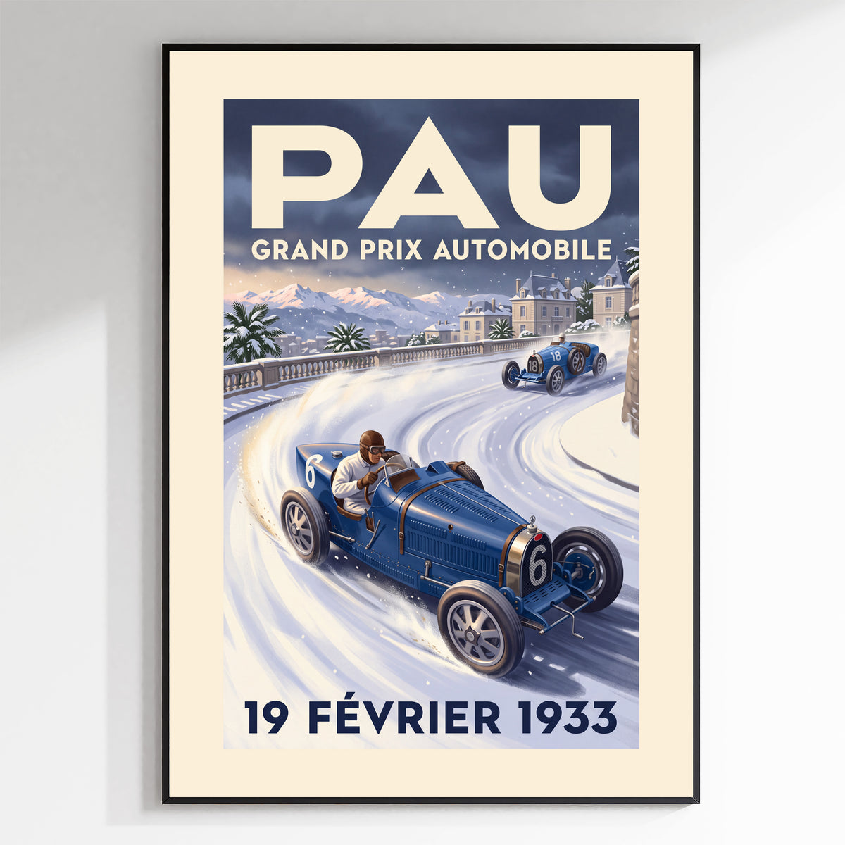 Pau 1933 Grand Prix Poster - Snow Bend