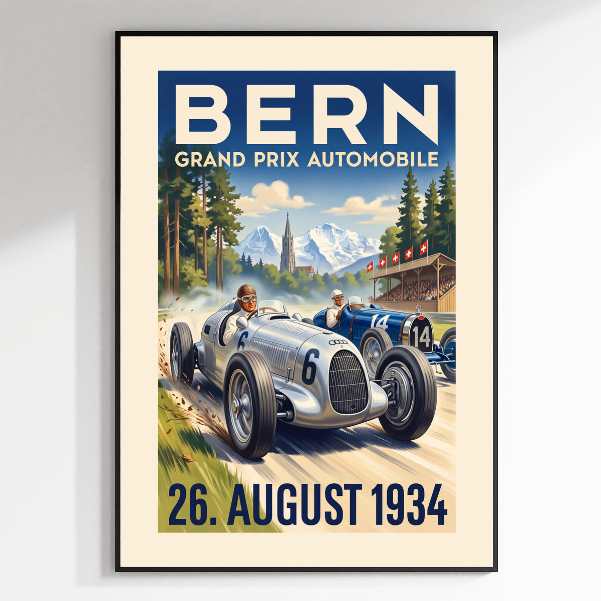 Bern 1934 Grand Prix Poster - Bremgarten Forest