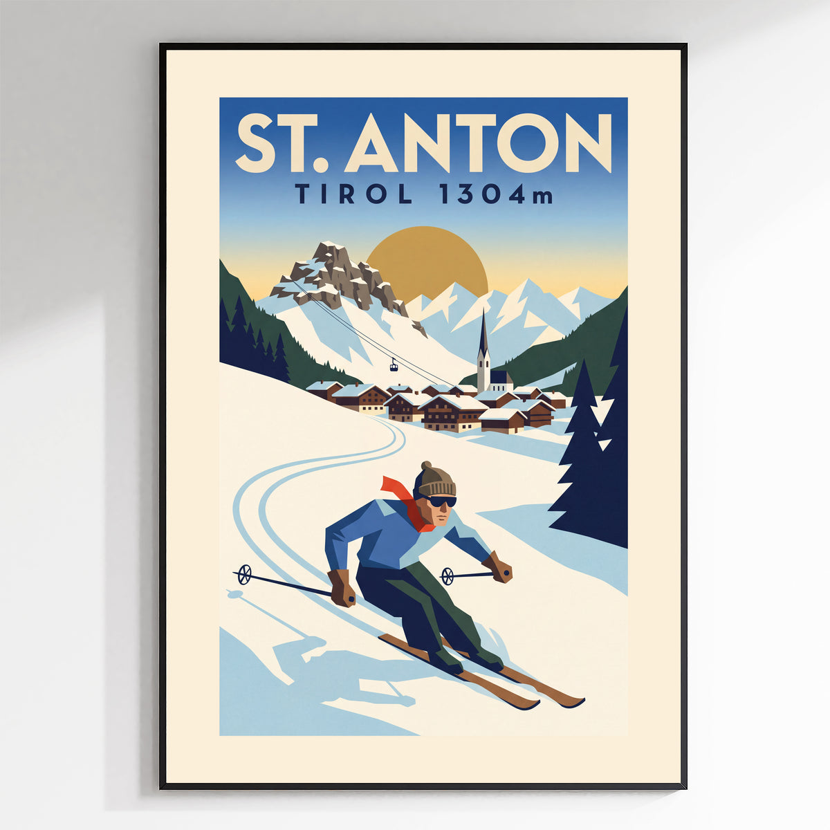 St. Anton - Art Deco Ski Poster