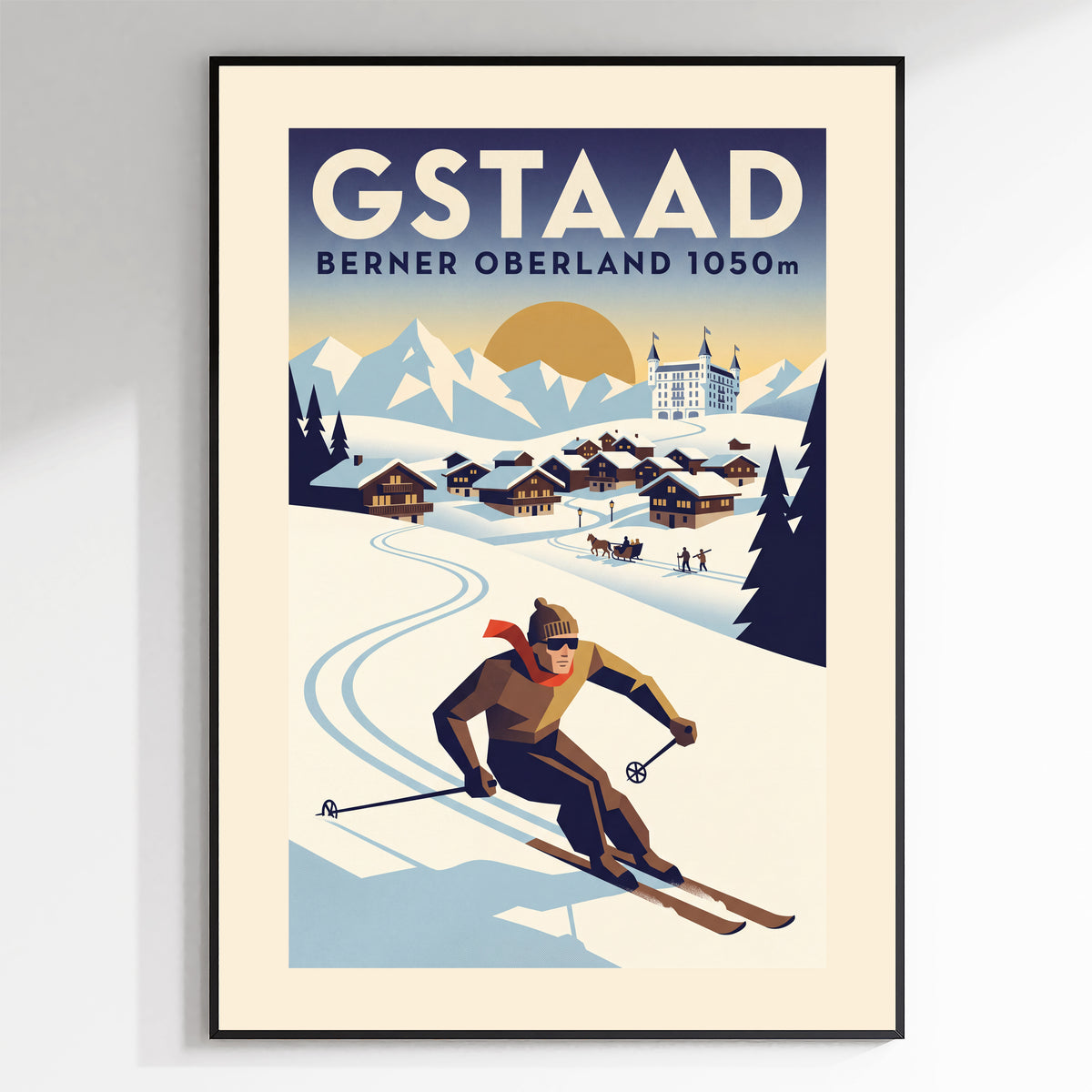 Gstaad - Art Deco Ski Poster