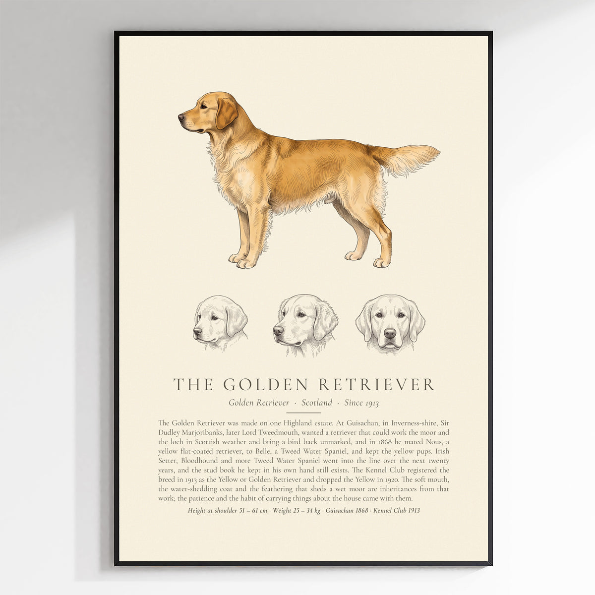 Gold Golden Retriever Plate - The Kennel Book
