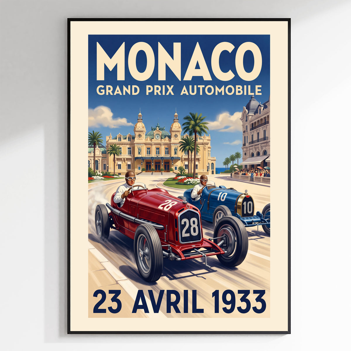 Monaco 1933 Grand Prix Poster - Casino Duel