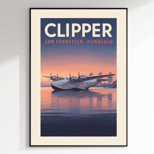 Clipper Flying Boat - San Francisco to Honolulu, Ocean Below