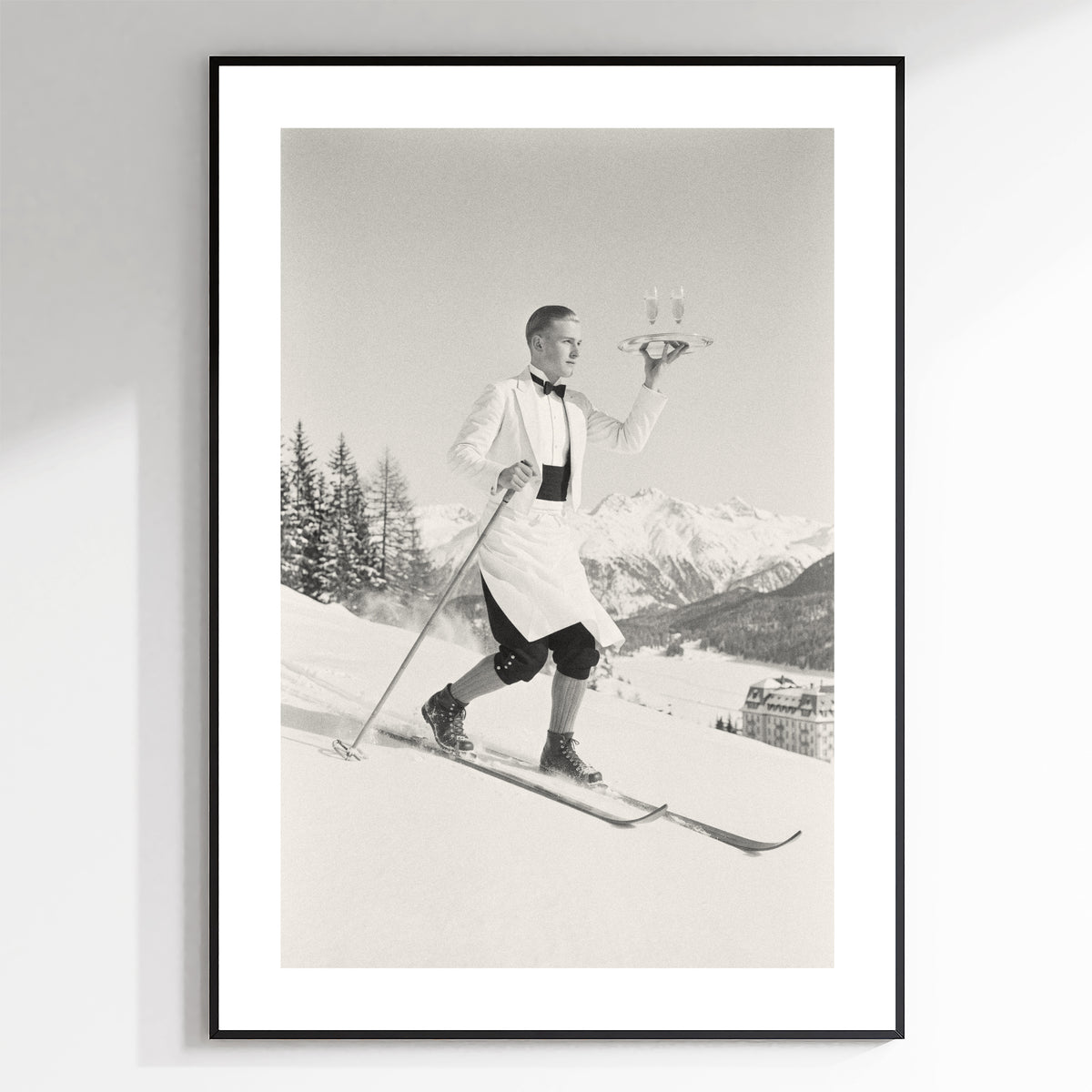 Ski Waiter - Vintage Ski Photo Print