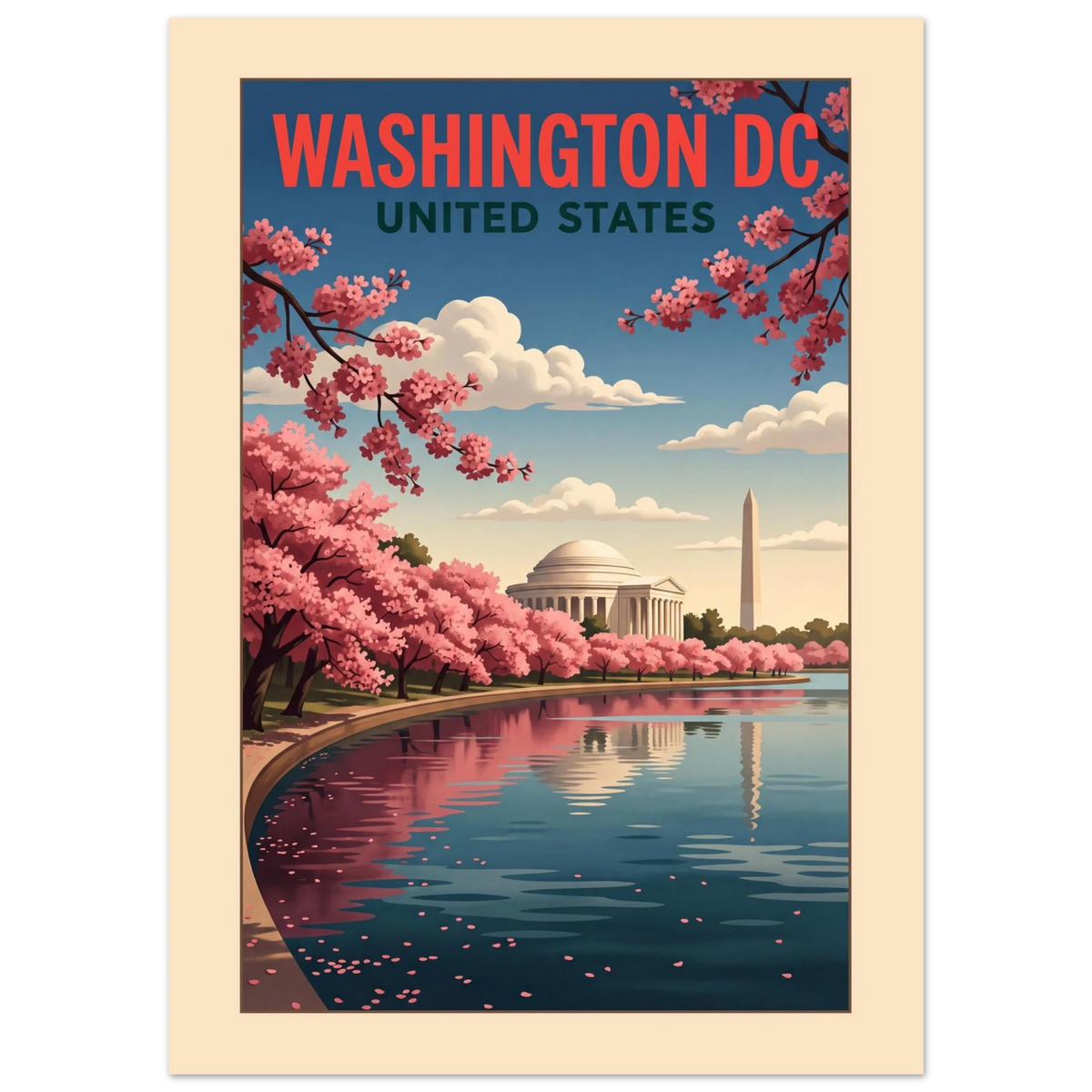 Washington DC - United States vintage travel poster