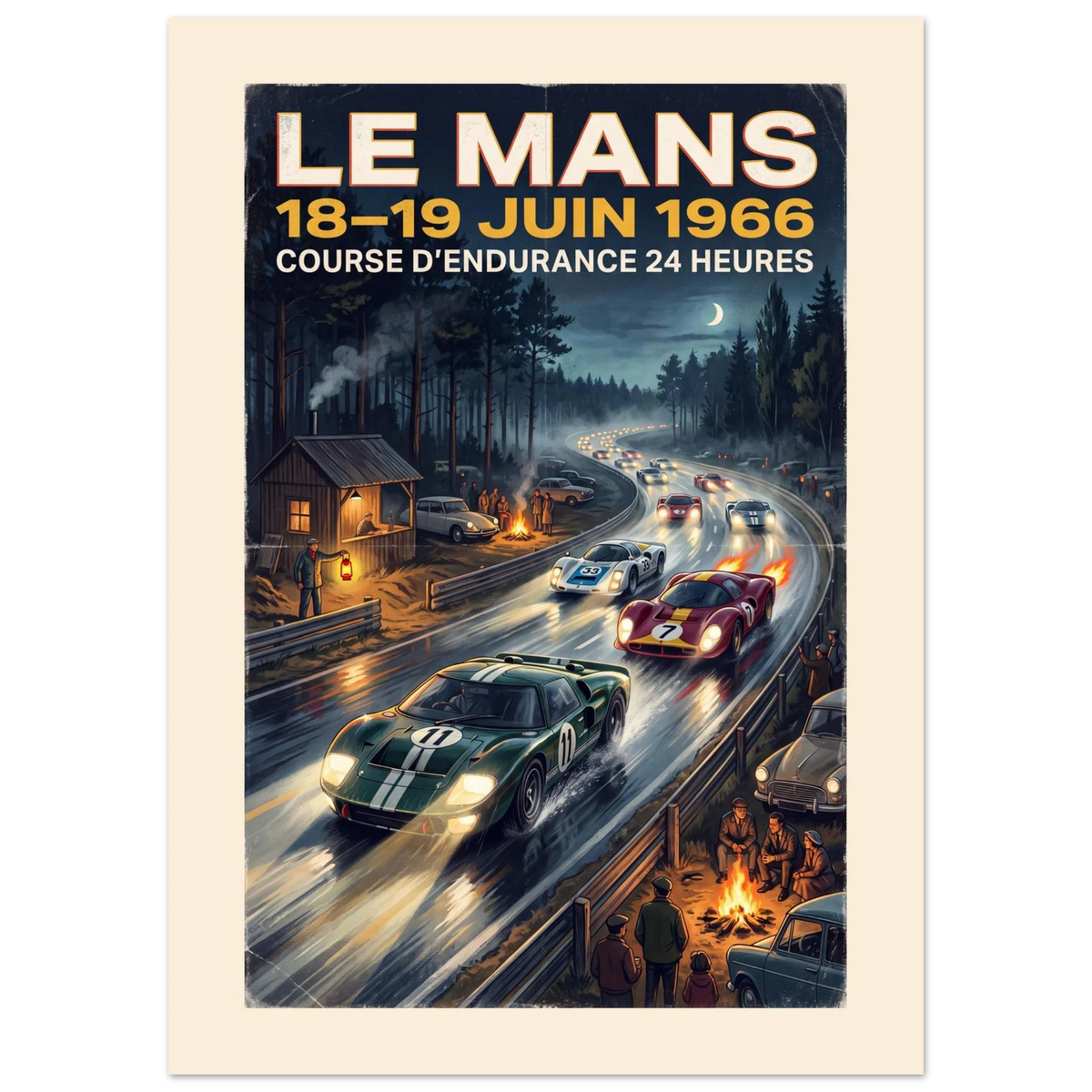Le Mans 1966 — Night Head-On poster