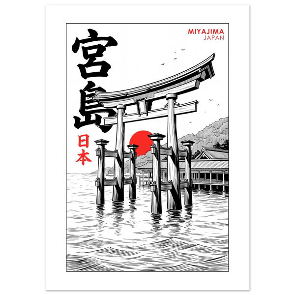 Miyajima, Japan - Manga Ink manga ink poster
