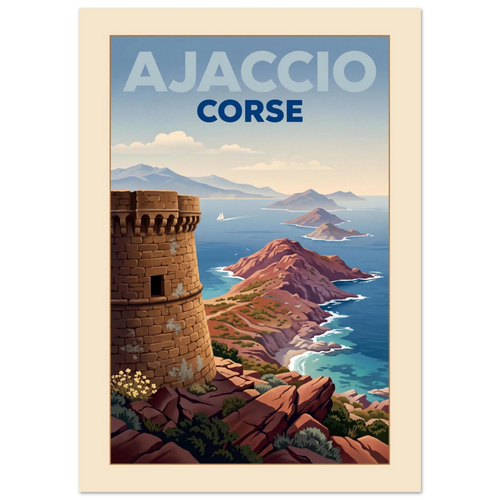 Ajaccio - Corsica vintage travel poster