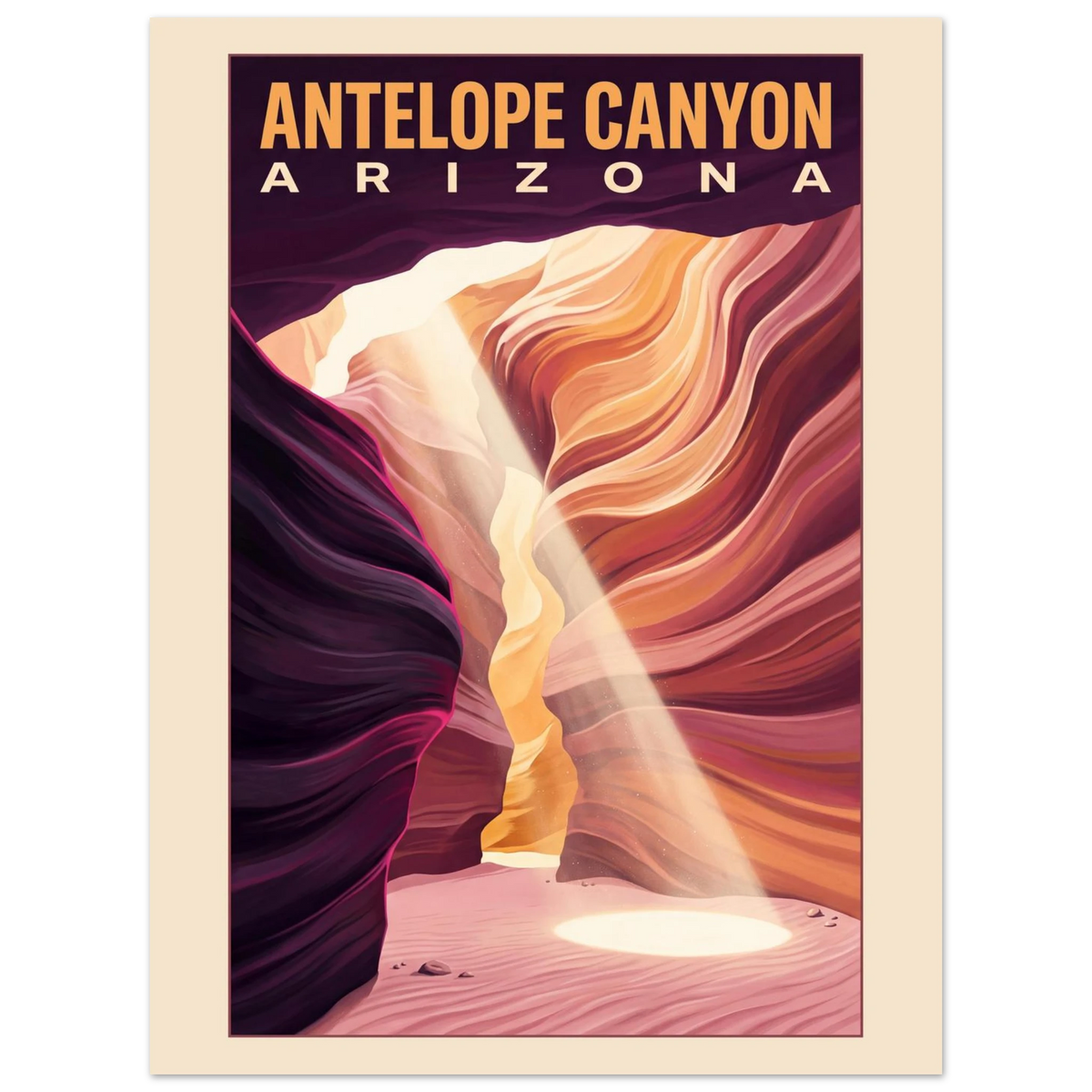 Antelope Canyon - Arizona vintage travel poster