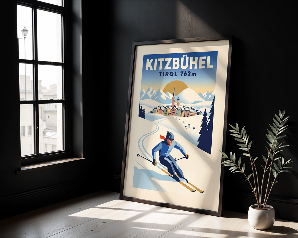 Kitzbühel - Art Deco Ski Poster