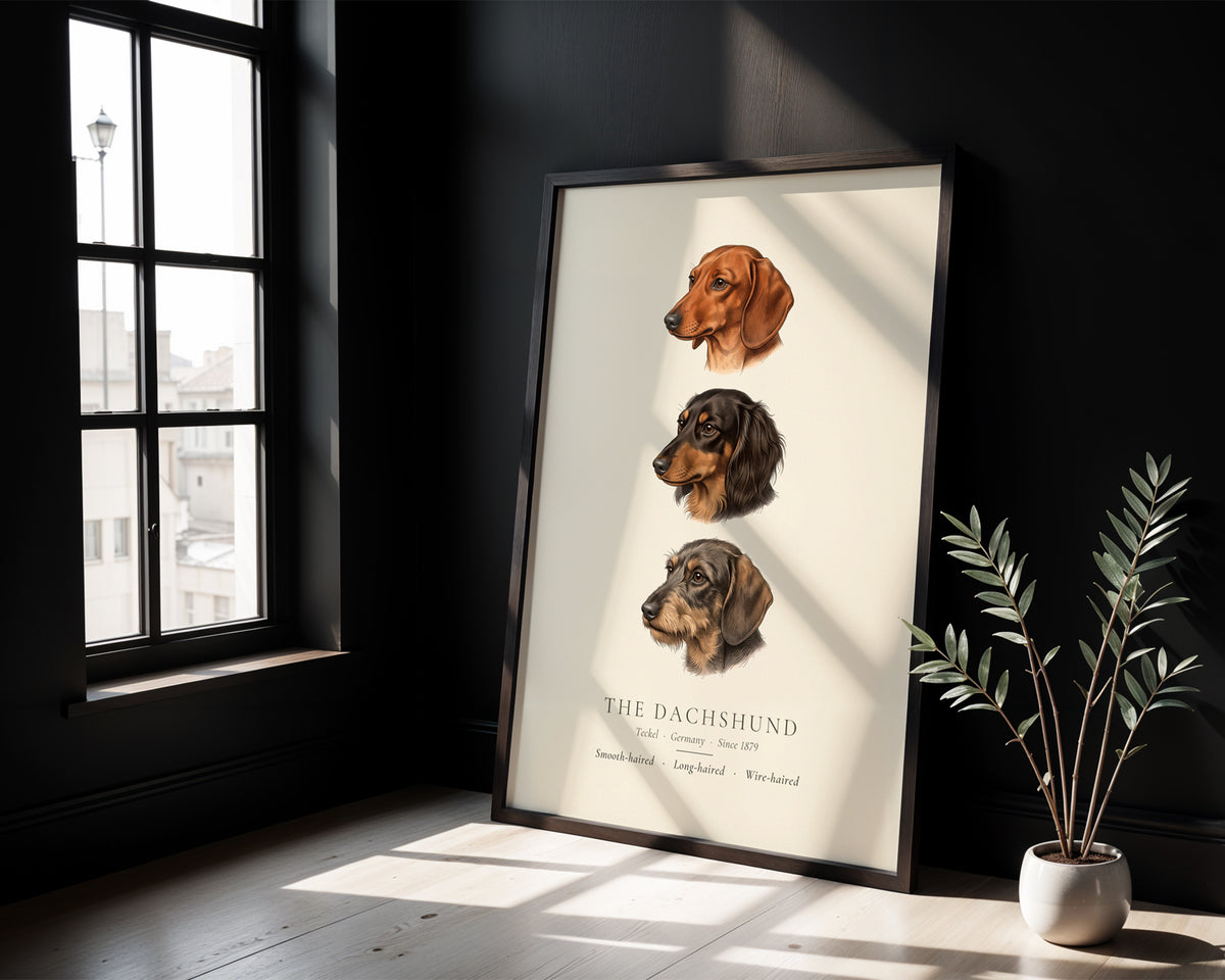 Dachshund Three Coats Coloured Plate - The Kennel Book