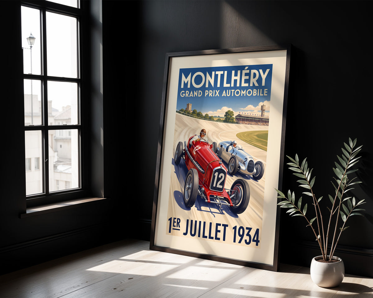 Montlhéry 1934 Grand Prix Poster - Vintage Motor Racing Art