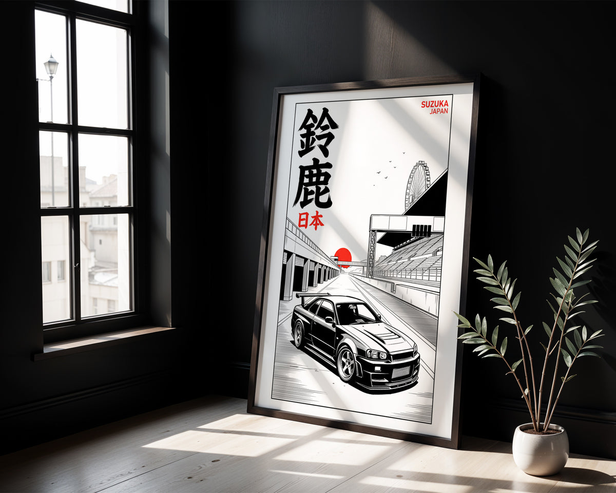 Suzuka Circuit, R34 - JDM Manga Ink