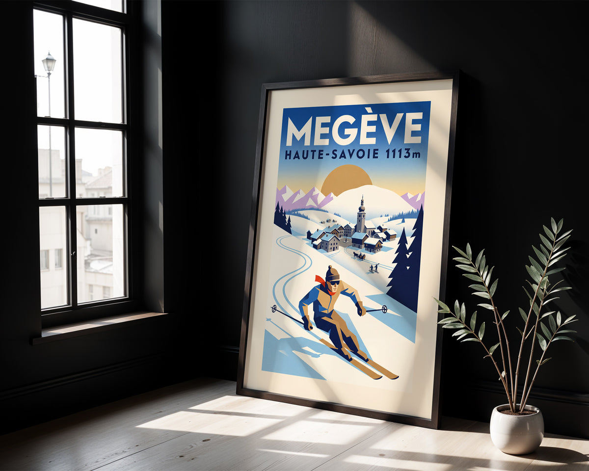 Megève - Art Deco Ski Poster