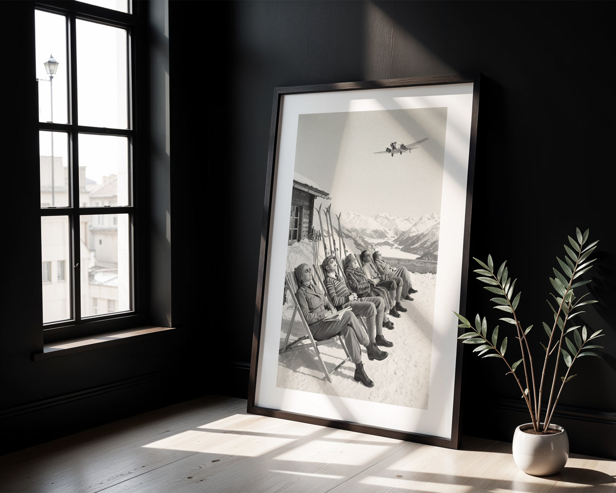 Sun Terrace 1934 - Vintage Ski Photo Print