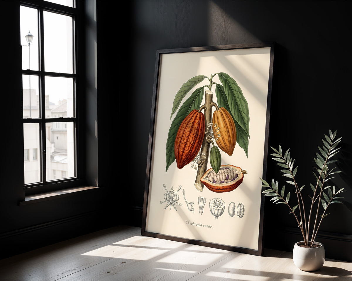 Theobroma Cacao - Cocoa Tree, Botanical Plate
