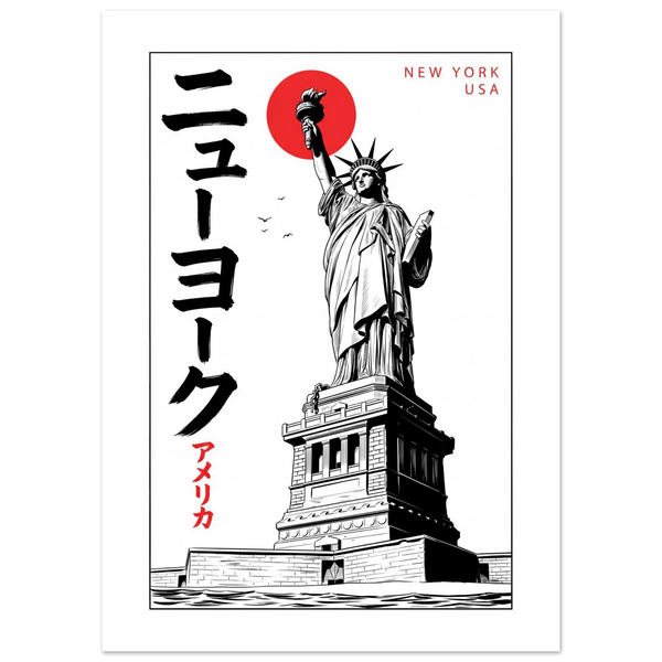 Statue of Liberty, New York - Manga Ink manga ink poster