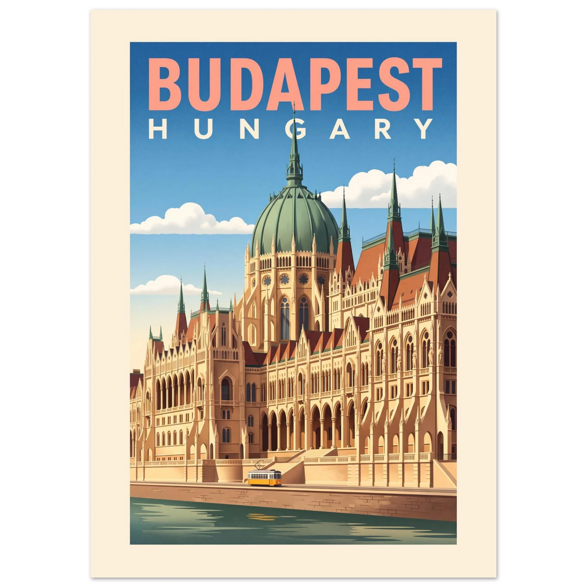 Budapest - Hungary vintage travel poster