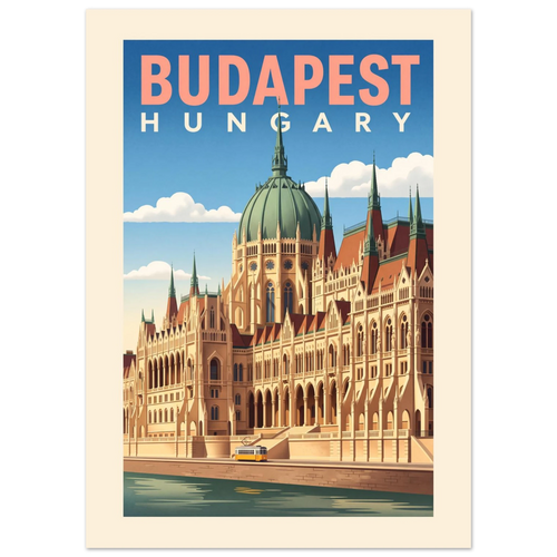 Budapest - Hungary vintage travel poster