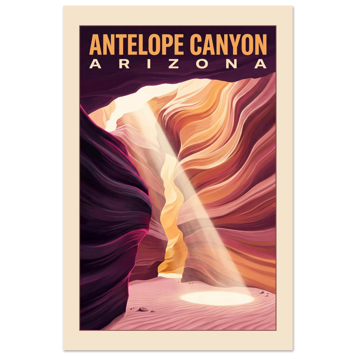 Antelope Canyon - Arizona vintage travel poster