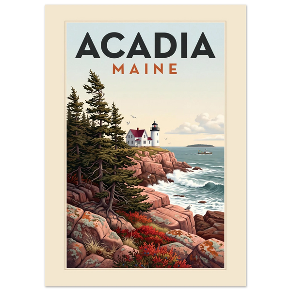 Acadia - Maine vintage travel poster