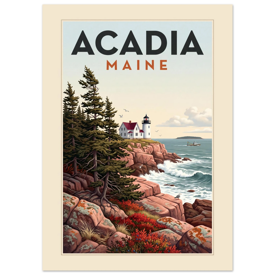Acadia - Maine vintage travel poster