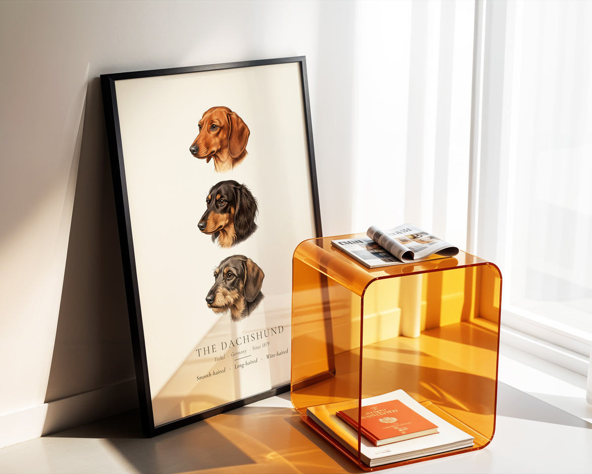 Dachshund Three Coats Coloured Plate - The Kennel Book