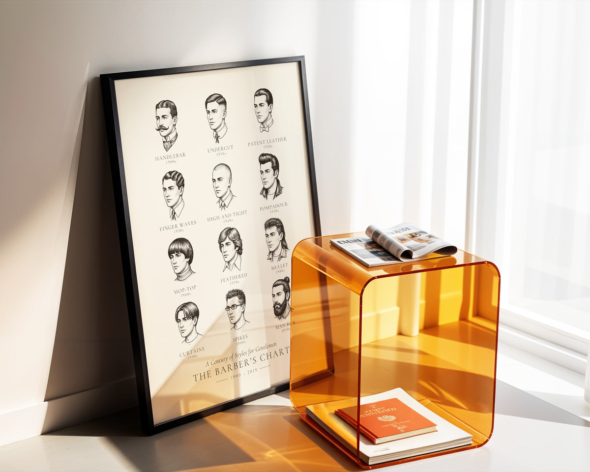 The Barber's Chart — A Century of Men's Hairstyles poster
