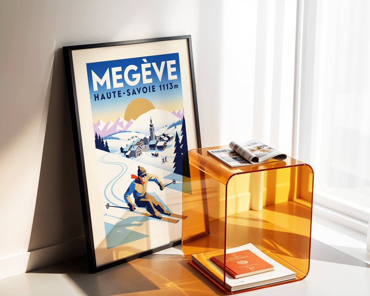 Megève - Art Deco Ski Poster
