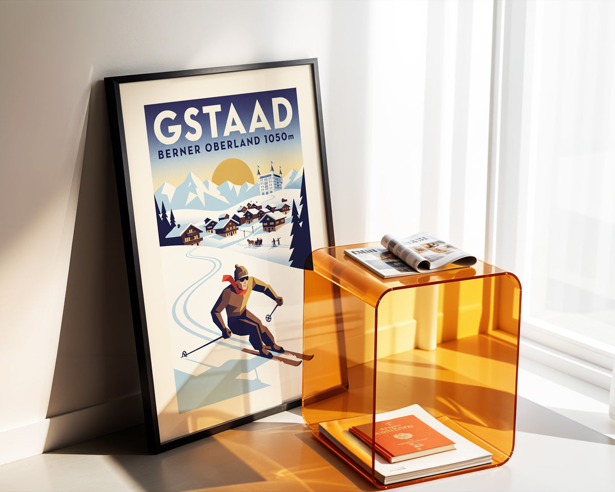 Gstaad - Art Deco Ski Poster