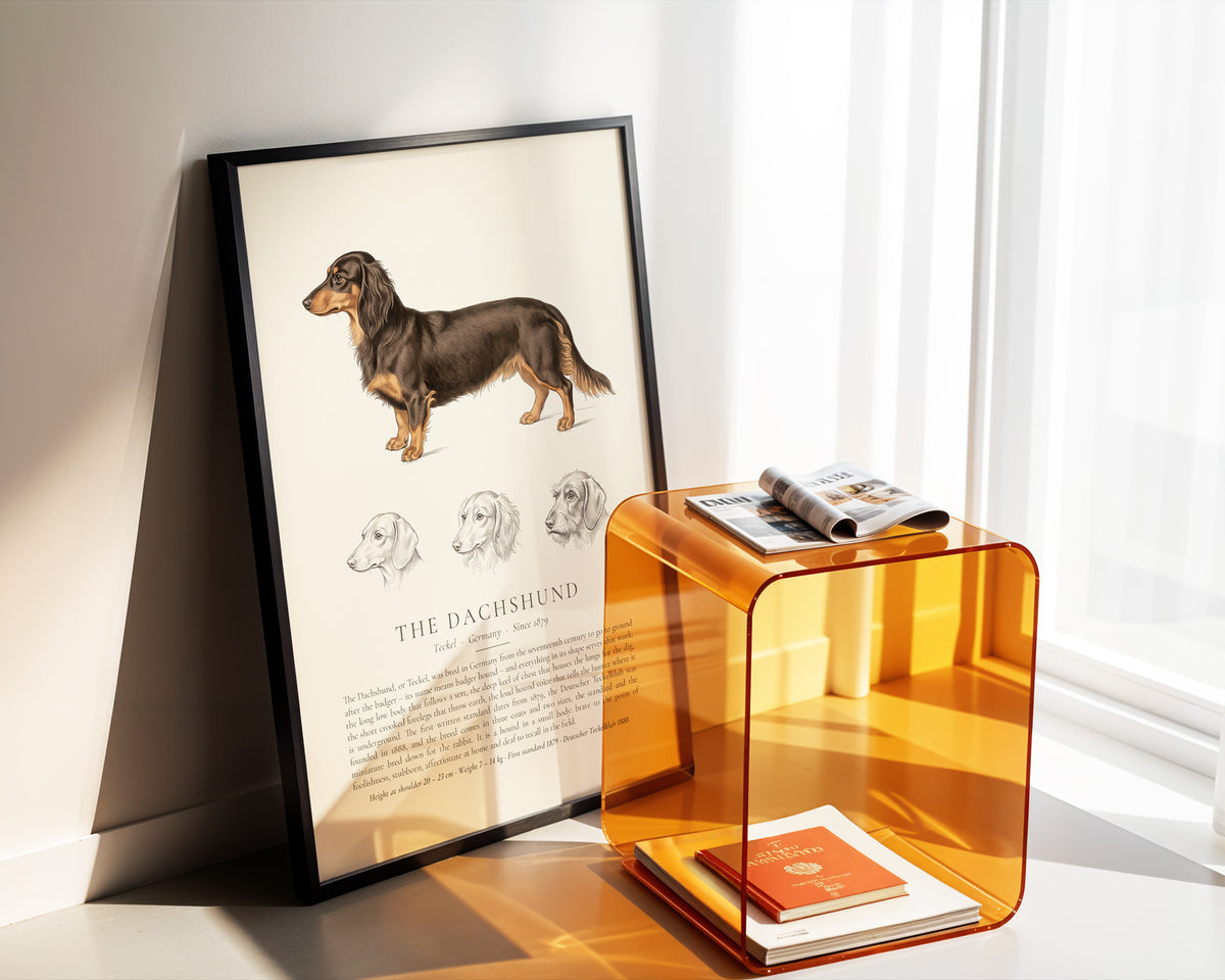 Long-haired Dachshund Plate - The Kennel Book