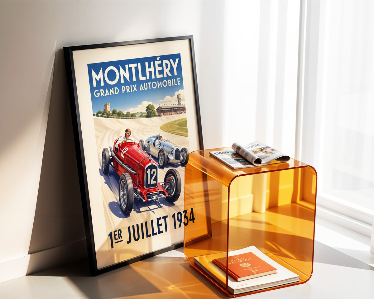 Montlhéry 1934 Grand Prix Poster - Vintage Motor Racing Art