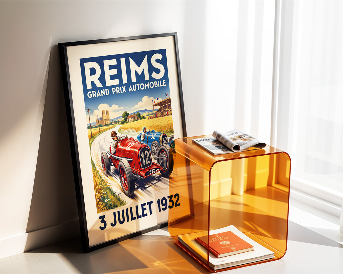 Reims 1932 Grand Prix Poster - Vintage Motor Racing Art