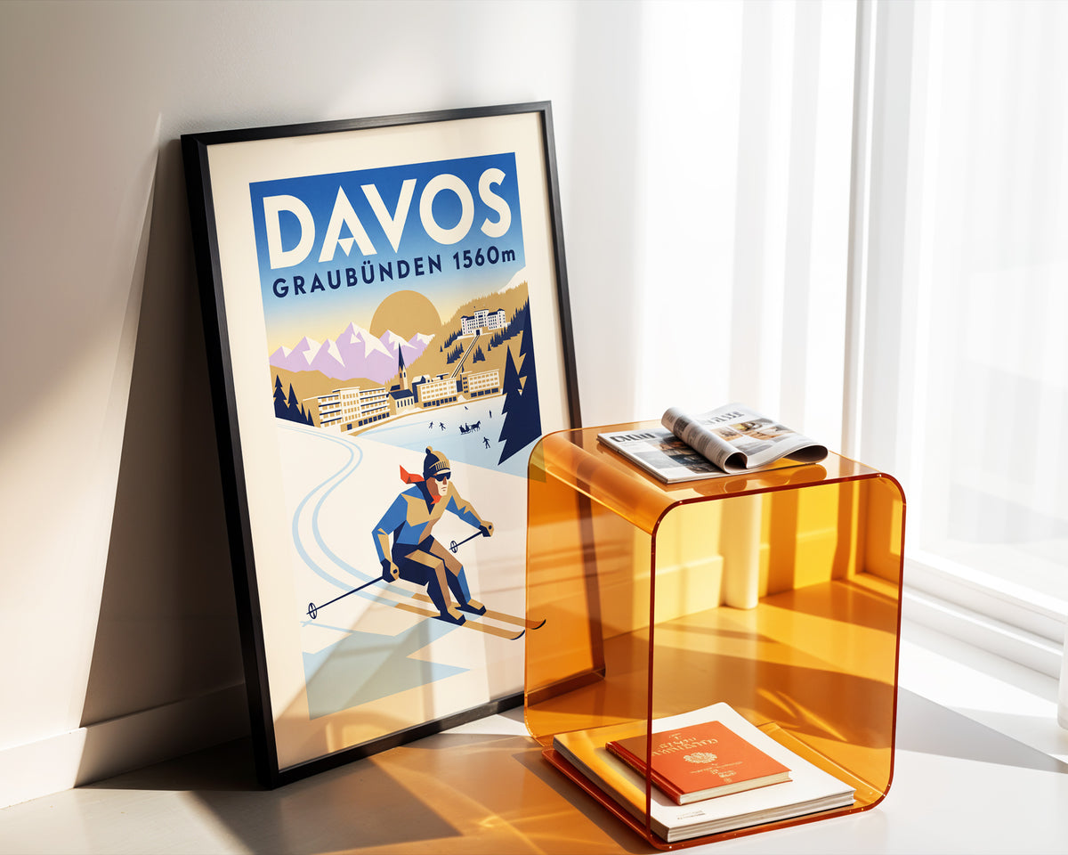 Davos - Art Deco Ski Poster