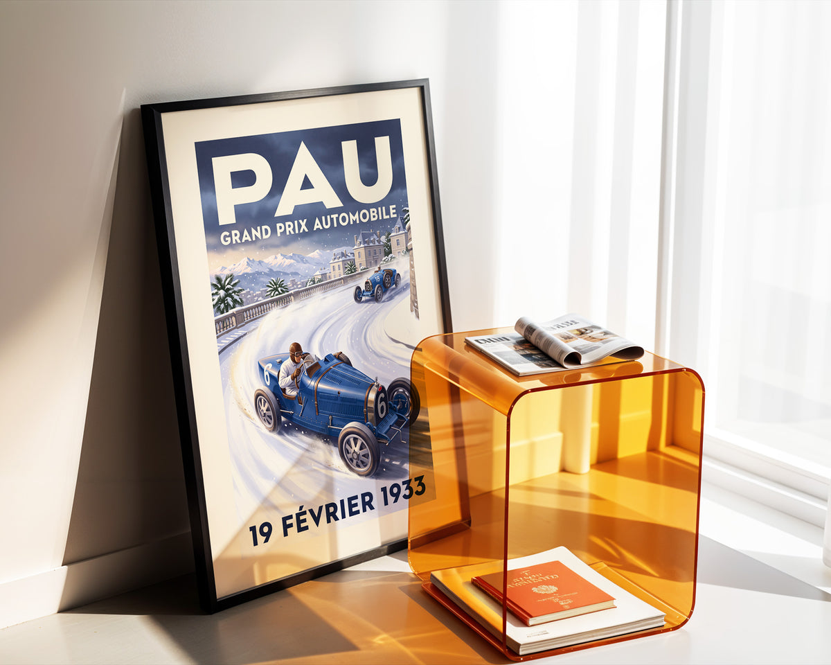 Pau 1933 Grand Prix Poster - Snow Bend
