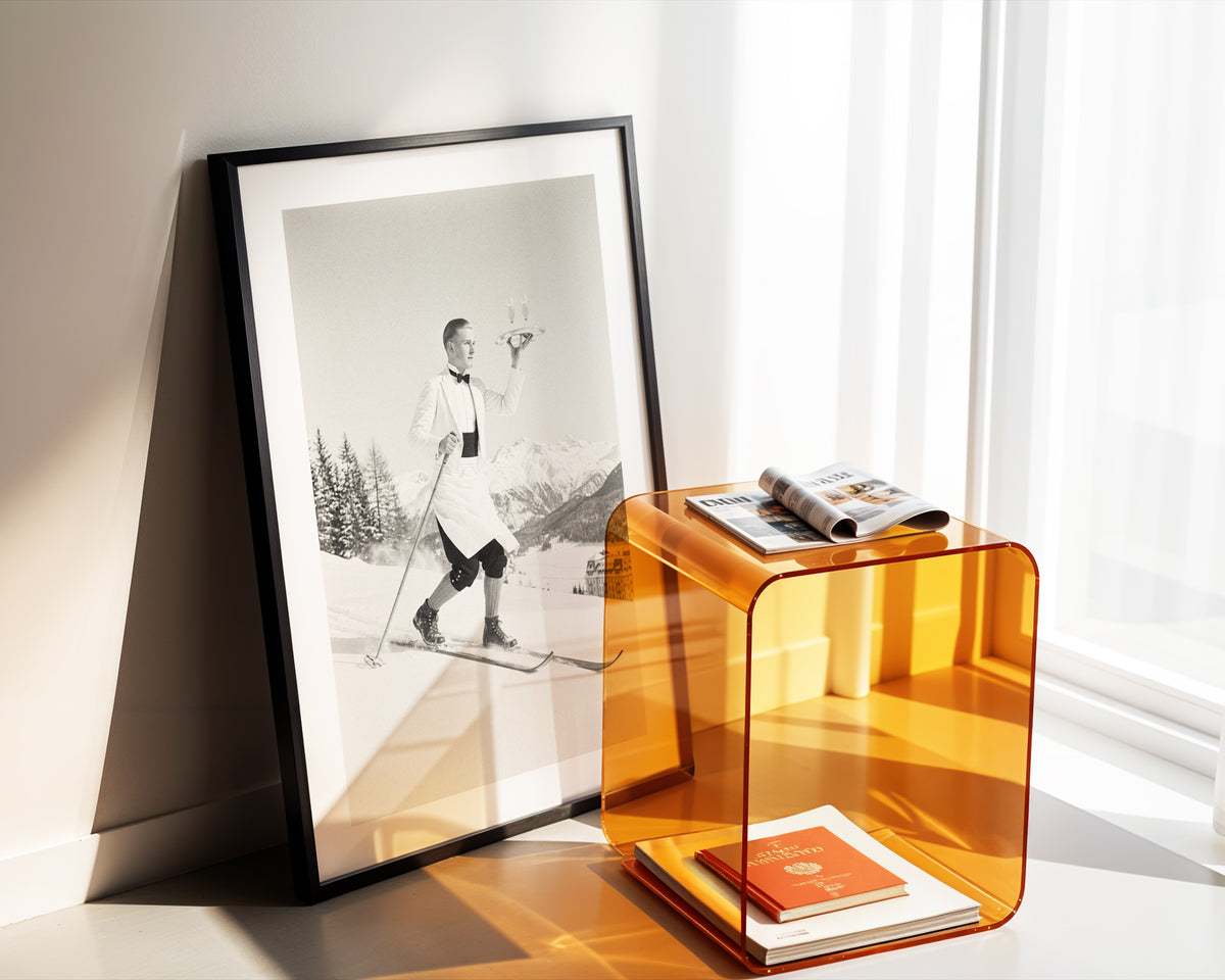 Ski Waiter - Vintage Ski Photo Print
