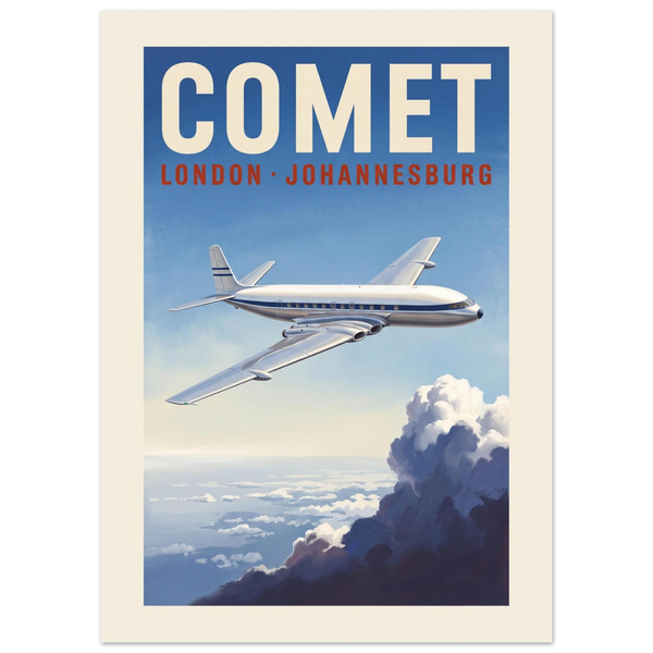 Comet — London Johannesburg vintage aviation poster