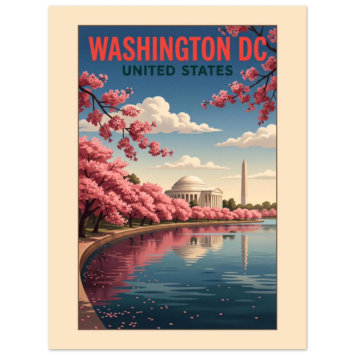 Washington DC - United States vintage travel poster