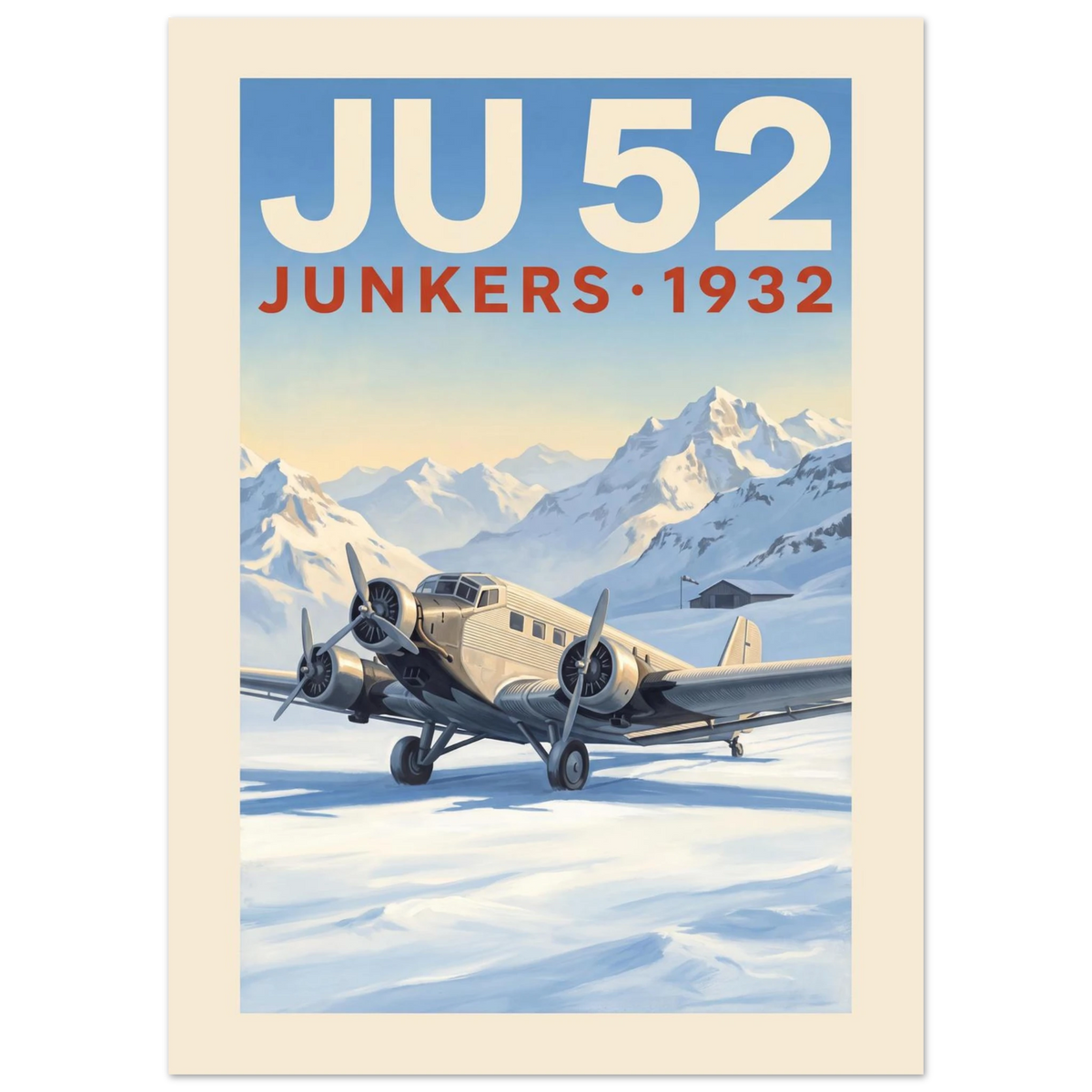 Ju 52 — Junkers 1932 vintage aviation poster