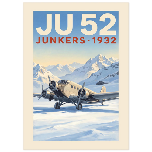 Ju 52 — Junkers 1932 vintage aviation poster