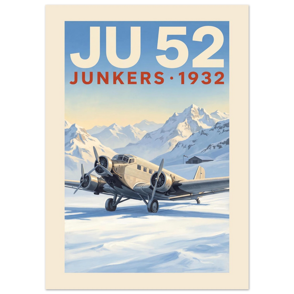 Ju 52 — Junkers 1932 vintage aviation poster