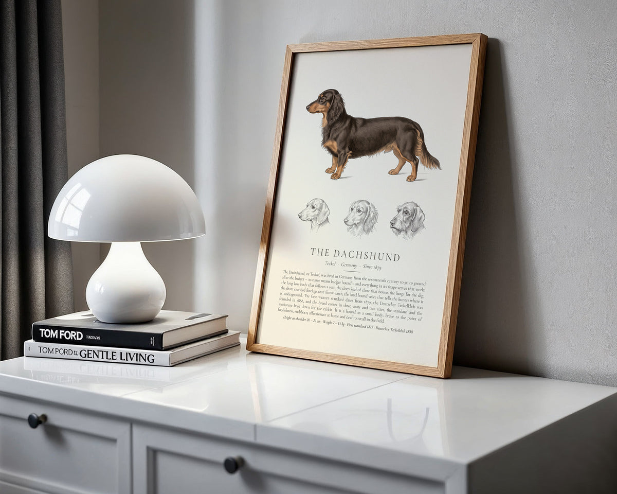 Long-haired Dachshund Plate - The Kennel Book