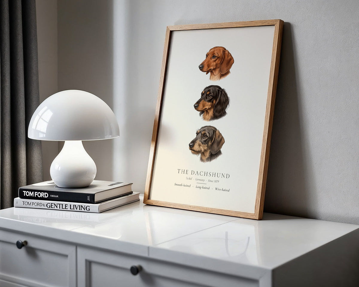 Dachshund Three Coats Coloured Plate - The Kennel Book